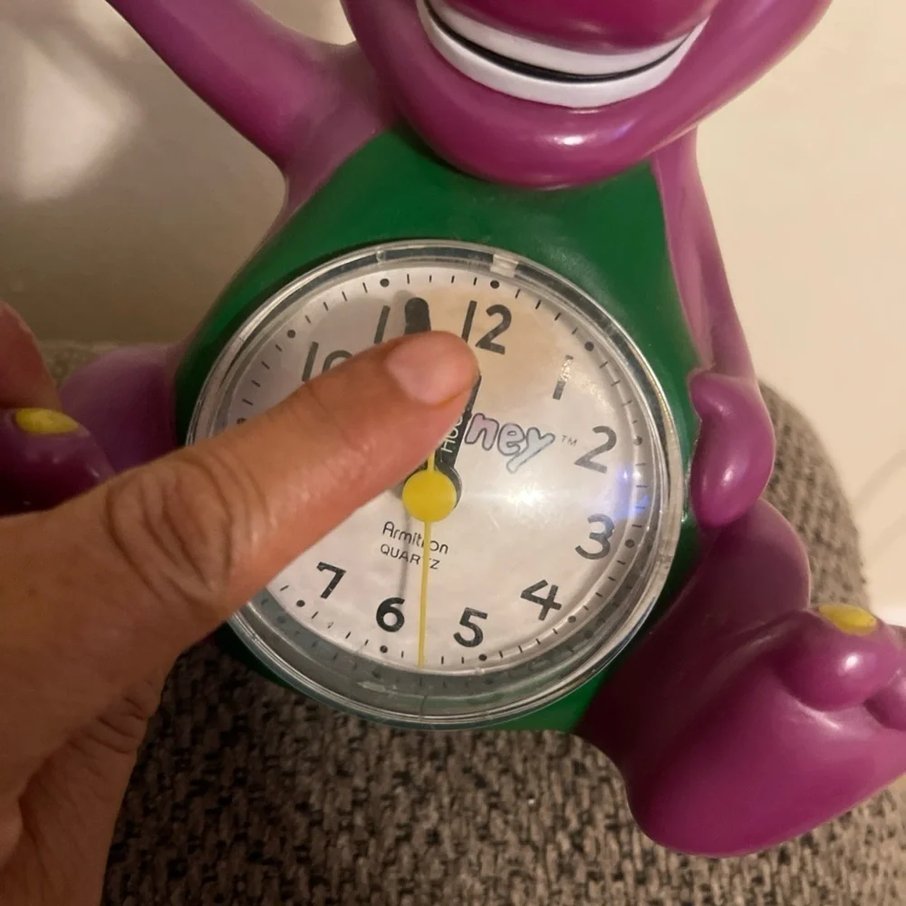VTG Barney Dinosaur Armitron Quartz Clock Tested Works 6